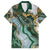Polynesian Tribal Tattoo Hawaiian Shirt Green Marble Pattern