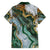 Polynesian Tribal Tattoo Hawaiian Shirt Green Marble Pattern