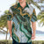 Polynesian Tribal Tattoo Hawaiian Shirt Green Marble Pattern
