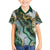 Polynesian Tribal Tattoo Hawaiian Shirt Green Marble Pattern