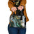 Polynesian Tribal Tattoo Shoulder Handbag Green Marble Pattern