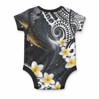 Polynesian Tribal Tattoo Baby Onesie Plumeria Black Gold Marble Pattern LT9 - Polynesian Pride