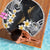 Polynesian Tribal Tattoo Beach Blanket Plumeria Black Gold Marble Pattern