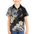 Polynesian Tribal Tattoo Hawaiian Shirt Plumeria Black Gold Marble Pattern