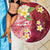 Polynesian Tribal Tattoo Beach Blanket Plumeria Blood Red and Gold Marble Pattern