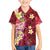 Polynesian Tribal Tattoo Hawaiian Shirt Plumeria Blood Red and Gold Marble Pattern