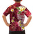 Polynesian Tribal Tattoo Hawaiian Shirt Plumeria Blood Red and Gold Marble Pattern