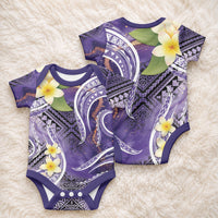 Polynesian Tribal Tattoo Baby Onesie Plumeria Purple Marble Pattern LT9 - Polynesian Pride