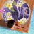 Polynesian Tribal Tattoo Beach Blanket Plumeria Purple Marble Pattern