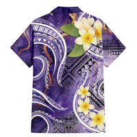 Polynesian Tribal Tattoo Family Matching Mermaid Dress and Hawaiian Shirt Plumeria Purple Marble Pattern LT9 - Polynesian Pride
