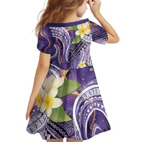 Polynesian Tribal Tattoo Family Matching Off Shoulder Maxi Dress and Hawaiian Shirt Plumeria Purple Marble Pattern LT9 - Polynesian Pride