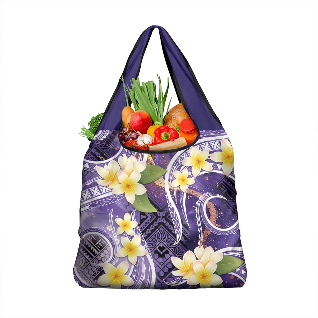 Polynesian Tribal Tattoo Grocery Bag Plumeria Purple Marble Pattern LT9 1-pack One Size Purple - Polynesian Pride