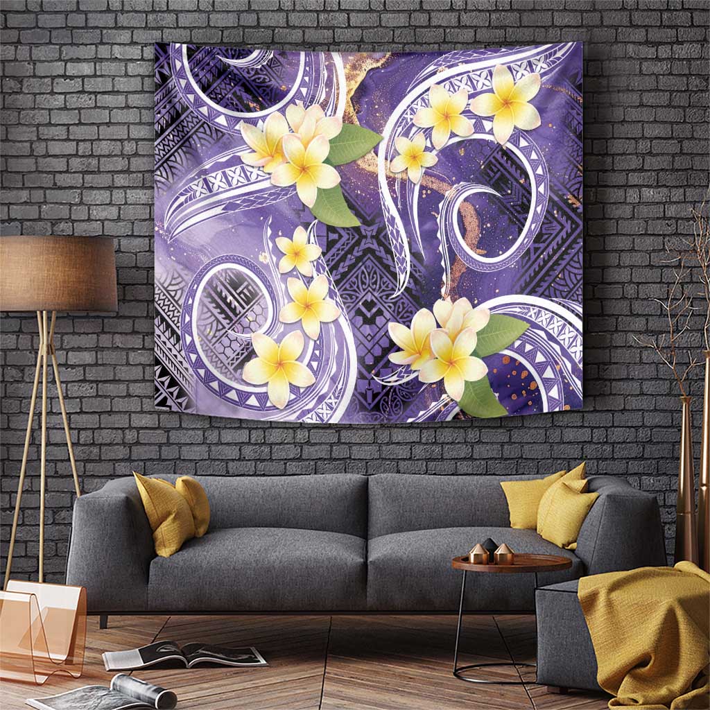Polynesian Tribal Tattoo Tapestry Plumeria Purple Marble Pattern LT9 Purple - Polynesian Pride