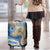 Polynesian Tribal Tattoo Luggage Cover Swirling Ocean Marble Pattern