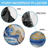 Polynesian Tribal Tattoo Spare Tire Cover Swirling Ocean Marble Pattern