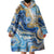 Polynesian Tribal Tattoo Wearable Blanket Hoodie Swirling Ocean Marble Pattern