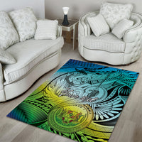 Personalised Aloha King Kamehameha Spirits Area Rug Art Special LT9 - Polynesian Pride