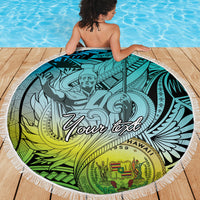 Personalised Aloha King Kamehameha Spirits Beach Blanket Art Special