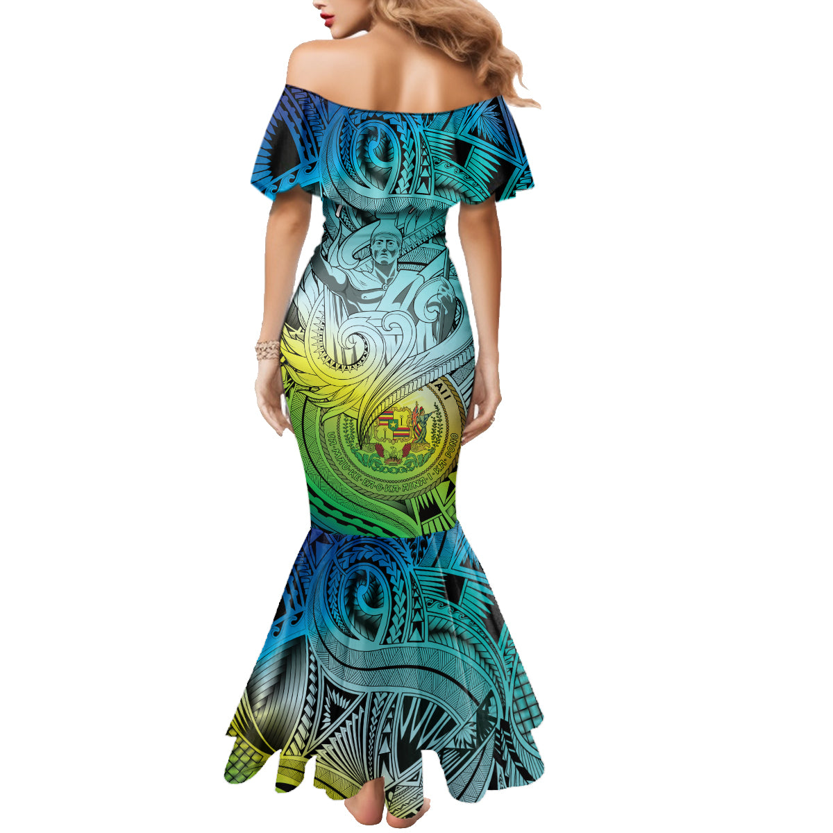 Personalised Aloha King Kamehameha Spirits Family Matching Mermaid Dress and Hawaiian Shirt Art Special LT9 - Polynesian Pride