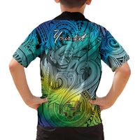 Personalised Aloha King Kamehameha Spirits Family Matching Off Shoulder Long Sleeve Dress and Hawaiian Shirt Art Special LT9 - Polynesian Pride