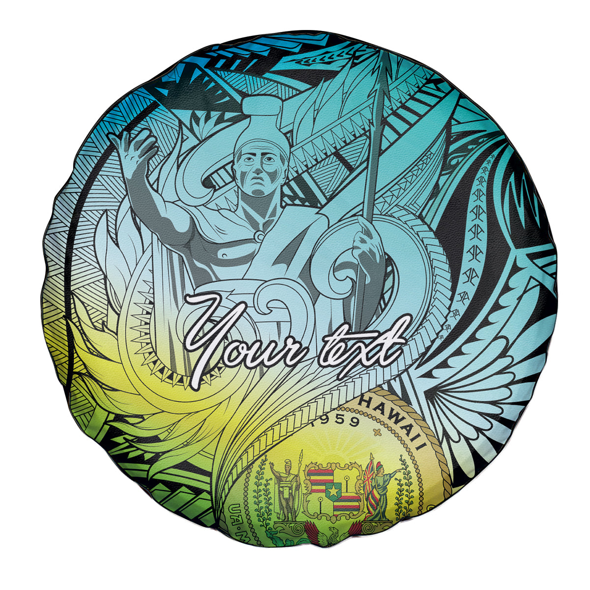 Personalised Aloha King Kamehameha Spirits Spare Tire Cover Art Special