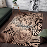 Personalised Aloha King Kamehameha Spirits Area Rug Beige Special LT9 Beige - Polynesian Pride
