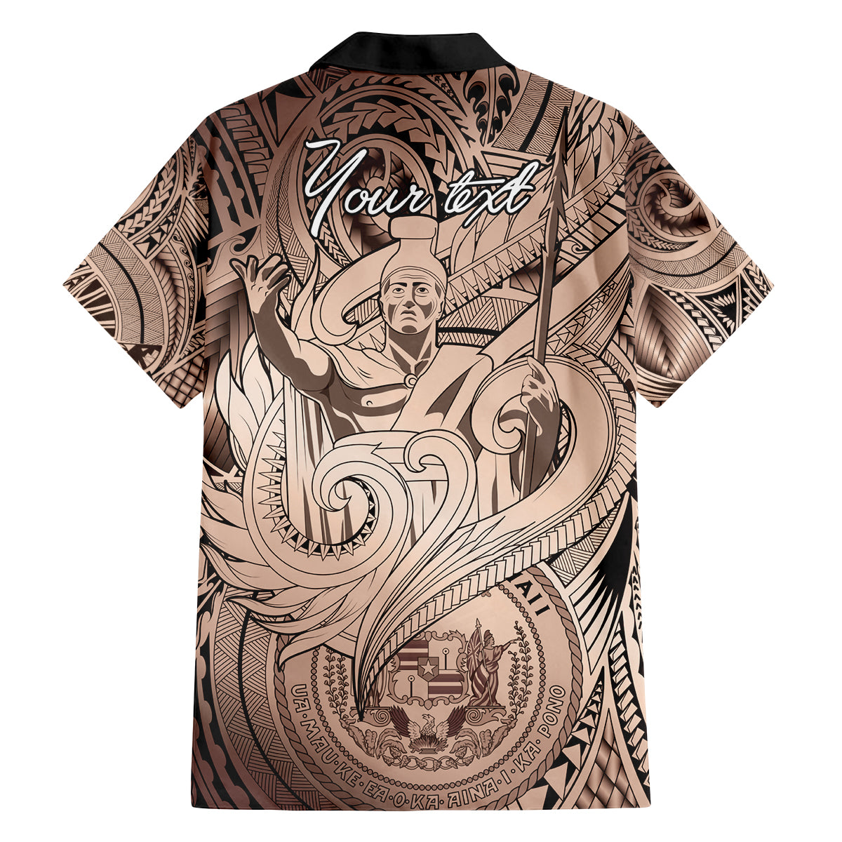 Personalised Aloha King Kamehameha Spirits Family Matching Off Shoulder Long Sleeve Dress and Hawaiian Shirt Beige Special LT9 - Polynesian Pride