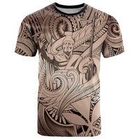 Personalised Aloha King Kamehameha Spirits T Shirt Beige Special LT9 Beige - Polynesian Pride