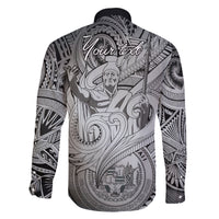 Personalised Aloha King Kamehameha Spirits Family Matching Tank Maxi Dress and Hawaiian Shirt Grey Special LT9 - Polynesian Pride