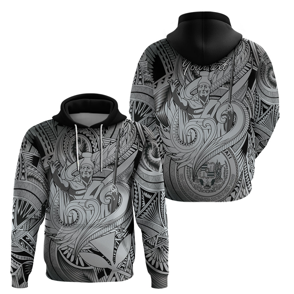 Personalised Aloha King Kamehameha Spirits Zip Hoodie Grey Special LT9 - Polynesian Pride