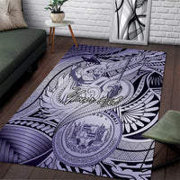Personalised Aloha King Kamehameha Spirits Area Rug Violet Special LT9 Violet - Polynesian Pride