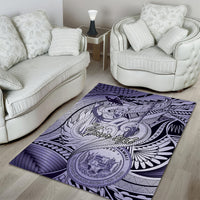 Personalised Aloha King Kamehameha Spirits Area Rug Violet Special LT9 - Polynesian Pride