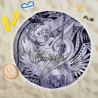 Personalised Aloha King Kamehameha Spirits Beach Blanket Violet Special
