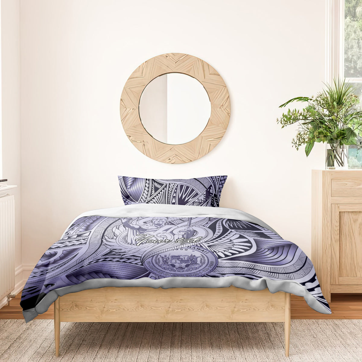 Personalised Aloha King Kamehameha Spirits Bedding Set Violet Special