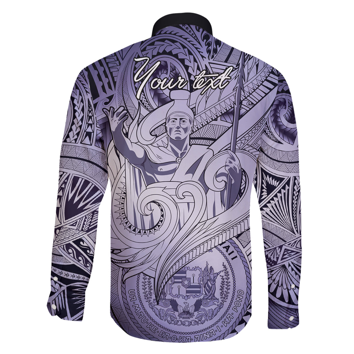 Personalised Aloha King Kamehameha Spirits Family Matching Puletasi and Hawaiian Shirt Violet Special LT9 - Polynesian Pride