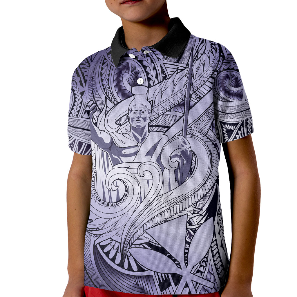 Personalised Aloha King Kamehameha Spirits Kid Polo Shirt Violet Special LT9 Kid Violet - Polynesian Pride