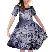 Personalised Aloha King Kamehameha Spirits Kid Short Sleeve Dress Violet Special LT9 KID Violet - Polynesian Pride
