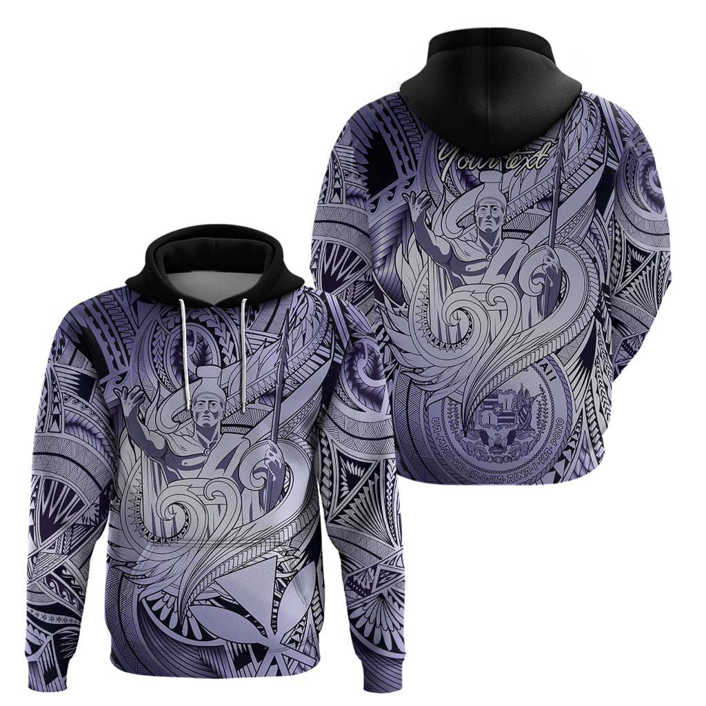 Personalised Aloha King Kamehameha Spirits Zip Hoodie Violet Special LT9 - Polynesian Pride