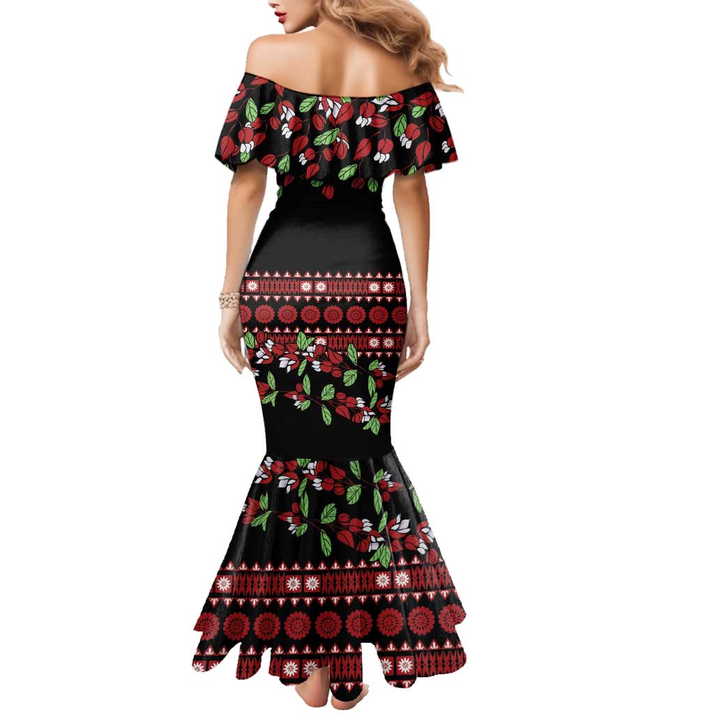 Fiji Masi Bula Tagimoucia Flowers Family Matching Mermaid Dress and Hawaiian Shirt LT9 - Polynesian Pride