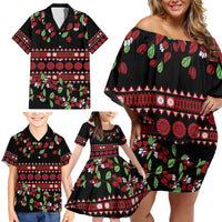 Fiji Masi Bula Tagimoucia Flowers Family Matching Off Shoulder Short Dress and Hawaiian Shirt LT9 - Polynesian Pride