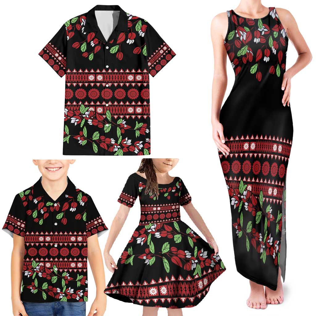 Fiji Masi Bula Tagimoucia Flowers Family Matching Tank Maxi Dress and Hawaiian Shirt LT9 - Polynesian Pride