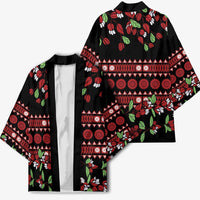Fiji Masi Bula Tagimoucia Flowers Kimono - Polynesian Pride