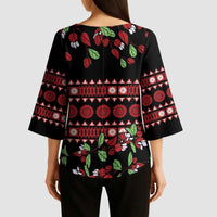 Fiji Masi Bula Tagimoucia Flowers Kimono Sleeve Blouse - Polynesian Pride