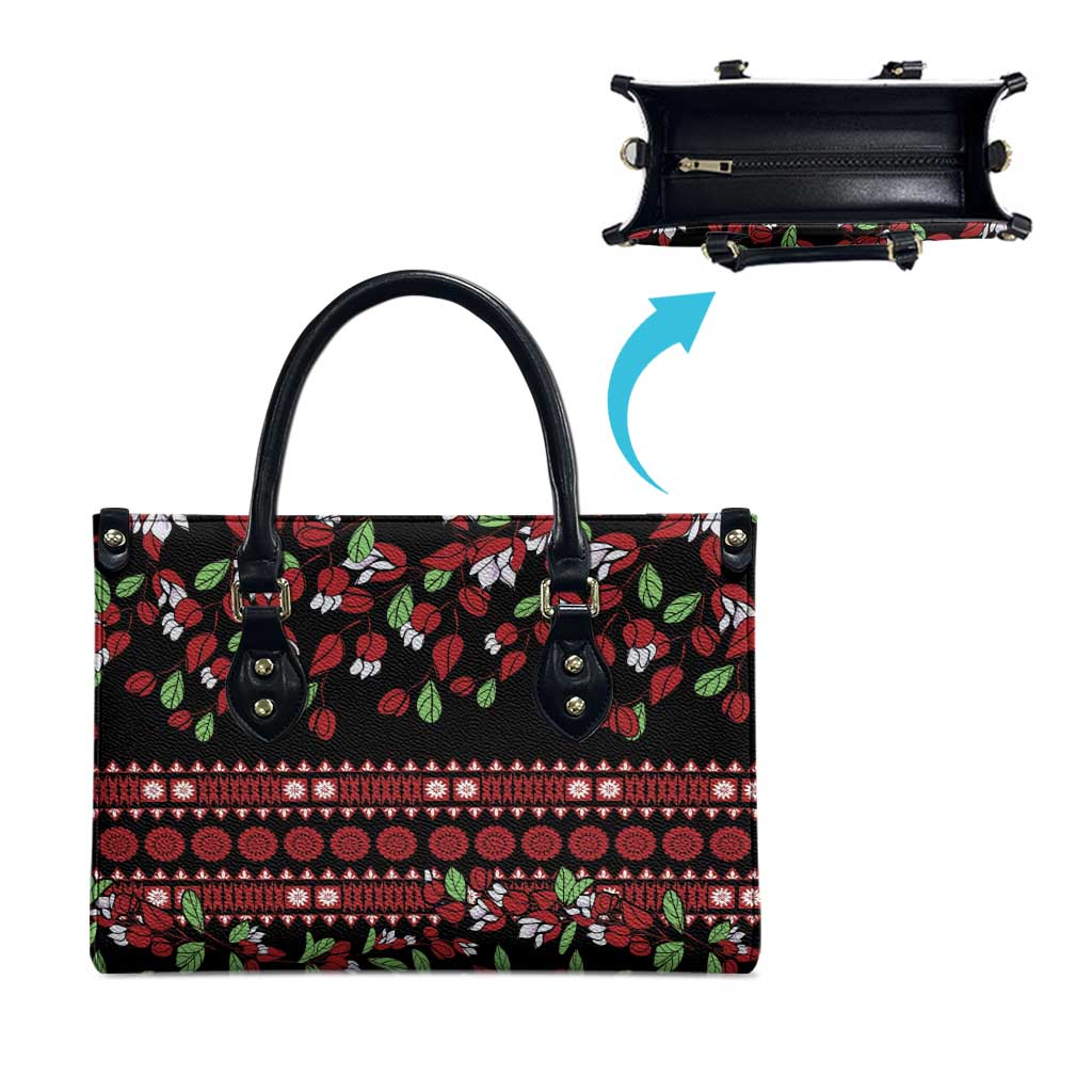 Fiji Masi Bula Tagimoucia Flowers Leather Bag - Polynesian Pride