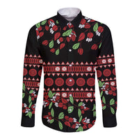 Fiji Masi Bula Tagimoucia Flowers Long Sleeve Button Shirt