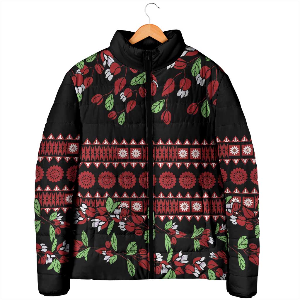 Fiji Masi Bula Tagimoucia Flowers Padded Jacket - Polynesian Pride