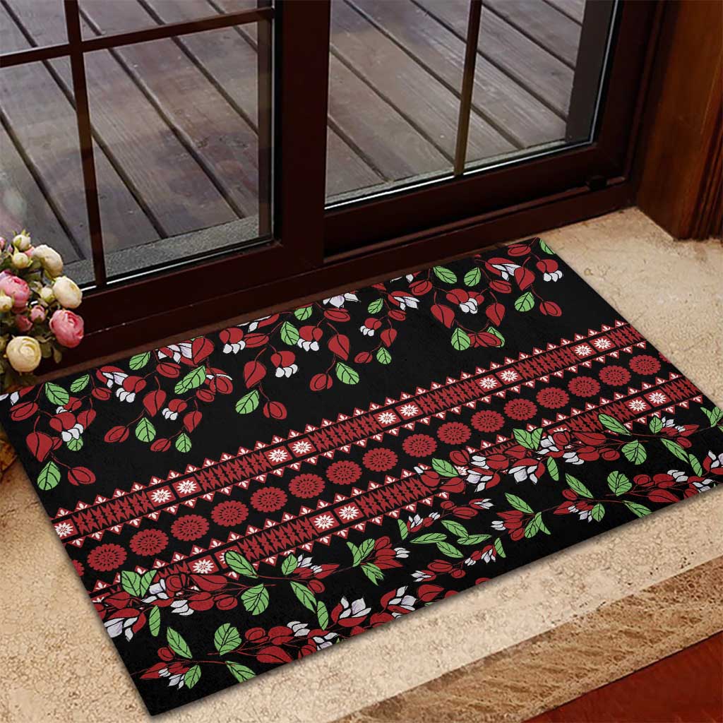 Fiji Masi Bula Tagimoucia Flowers Rubber Doormat
