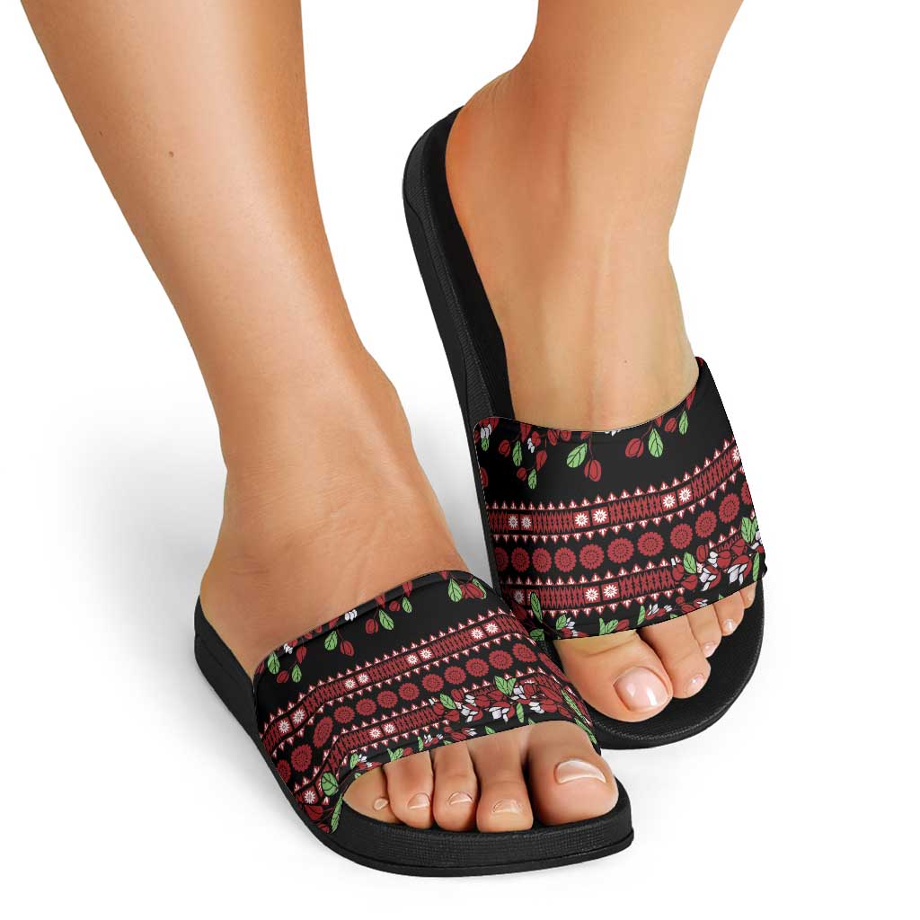 Fiji Masi Bula Tagimoucia Flowers Slide Sandals - Polynesian Pride