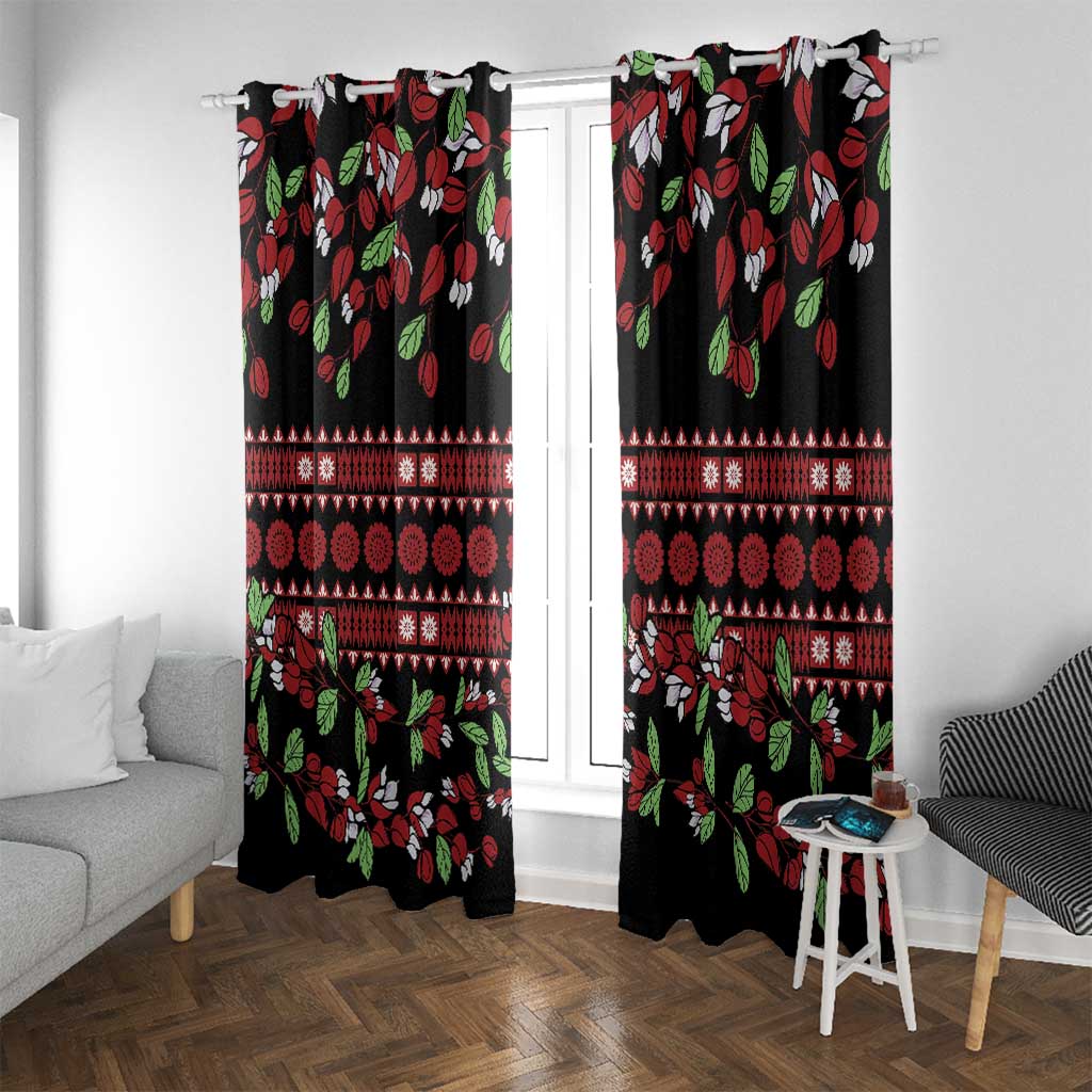 Fiji Masi Bula Tagimoucia Flowers Window Curtain