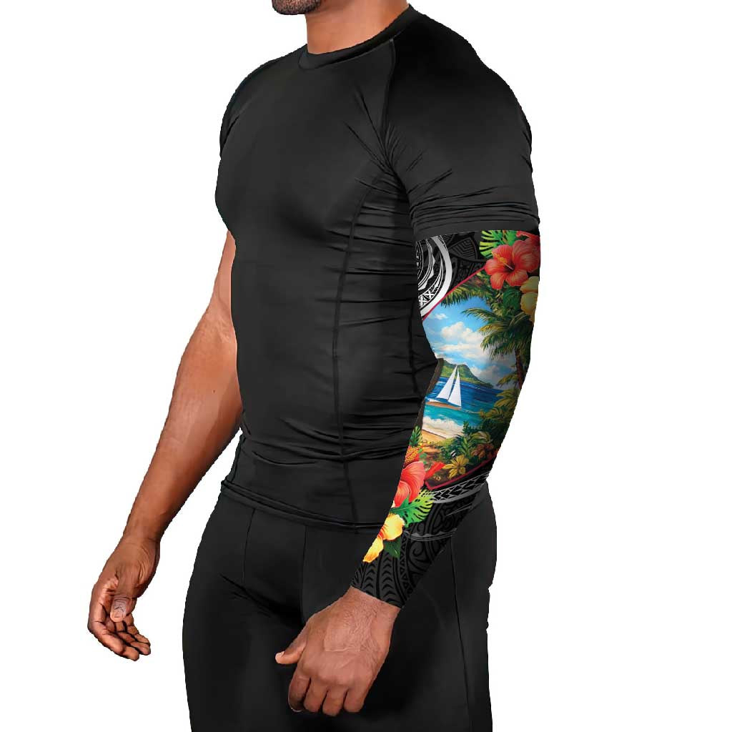 Hafa Adai Guam Arm Sleeves Guahan Seal Chamorro Stones Tribal - Polynesian Pride